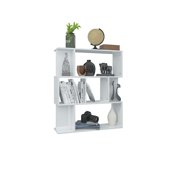 Book Cabinet And Room Divider High Gloss White Chipboard