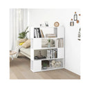 Book Cabinet Room Divider White 100 X 24 X 124 Cm
