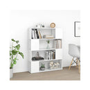 Book Cabinet Room Divider White 100 X 24 X 124 Cm