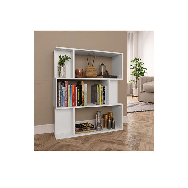 Book Cabinet And Room Divider White Chipboard