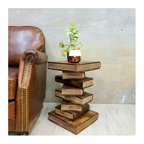 Book Stack Side Table Corner Stool Plant Stand Raintree Wood