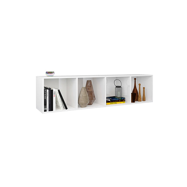 Book Tv Cabinet High Gloss White Chipboard