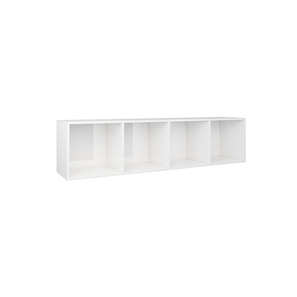 Book Tv Cabinet High Gloss White Chipboard