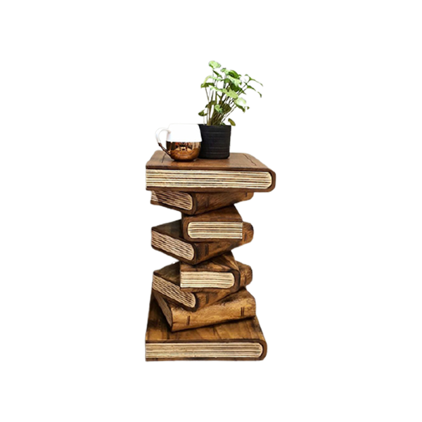 Book Stack Side Table Corner Stool Plant Stand Raintree Wood