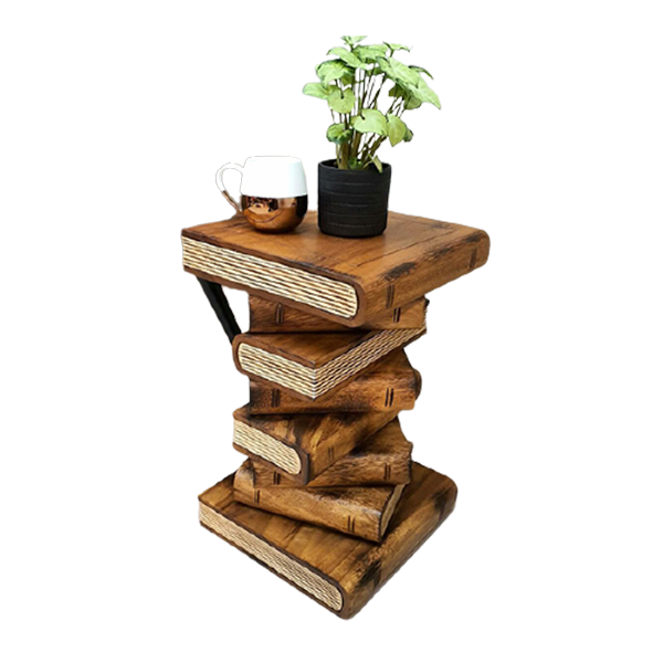 Book Stack Side Table Corner Stool Plant Stand Raintree Wood