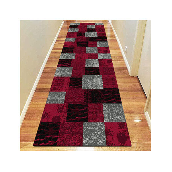 Boston Red Hallway Runner Rug 80x150Cm