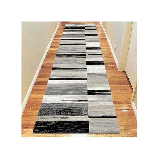 Boston Stain Resistant Grey Hallway Runner Rug