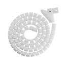 Brateck 1 Inch Diameter Coiled Tube Cable Sleeve White