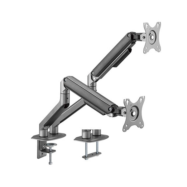 Brateck Dual Monitor Arm Economical Spring Assisted Space Grey