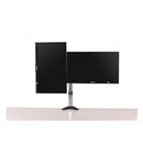 Brateck Dual Monitor Elegant Aluminum With Arm And Desk Clamp Silver