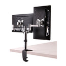 Brateck Dual Monitor Elegant Aluminum With Arm And Desk Clamp Silver