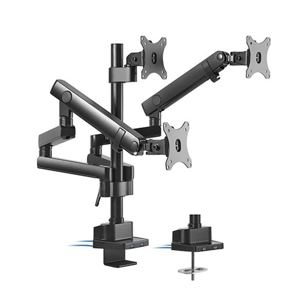 Brateck Triple Monitor Held Mechanical Spring Monitor Arm
