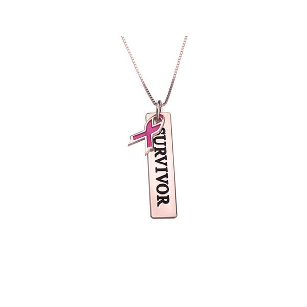 Breast Cancer Bar Necklace