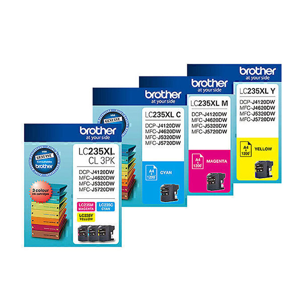 Brother Lc235Xl Pack of 3 Cyan Magenta Yellow Colour