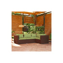 Brown Garden Lounge Set 4 Piece Poly Rattan With Cushions