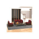 Brown Garden Lounge Set Poly Rattan 4 Piece With Cushions