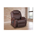 Brown Massage Sofa Chair Recliner Swivel Pu Leather