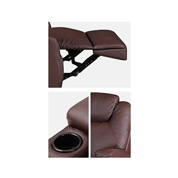 Brown Massage Sofa Chair Recliner Swivel Pu Leather