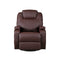 Brown Massage Sofa Chair Recliner Swivel Pu Leather