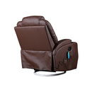 Brown Massage Sofa Chair Recliner Swivel Pu Leather