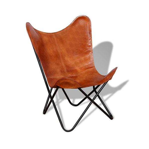 Brown Butterfly Chair Real Leather