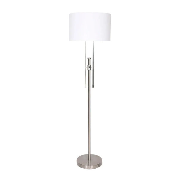 Brushed Nickel Height Adjustable Metal Floor Lamp