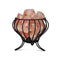 Bud Iron Basket Himalayan Pink Salt Lamp Rock Crystal Light Bulb