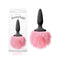 Bunny Tails Mini Black Butt Plug With Pink Bunny Tail
