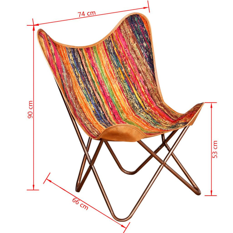 Butterfly Chair Chindi Fabric - Multicolour