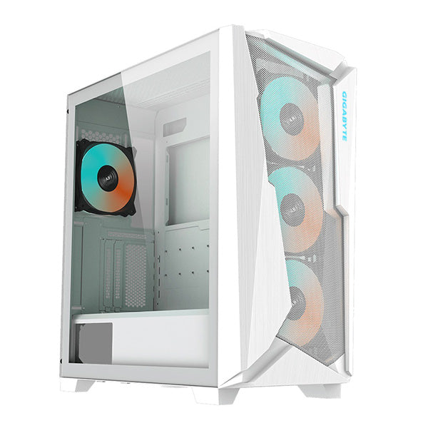 Gigabyte C301 Rgb Tempered Glass E Atx White Mid Tower Gaming Chassis