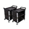 Soga 2X 3 Tier Covered Food Trolley Waste Cart Storage Kitchen Black