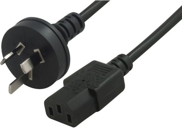 AU Power Cable 2m - Male Wall 240v PC to Power Socket 3pin