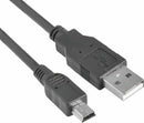 USB 2.0 Cable - Type A Male to Mini B 5 Pins Male