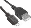 Micro USB Male to USB Female OTG Adapter Converter Cable Black
