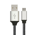 Micro USB Data Sync Charger Cable Cord Silver White