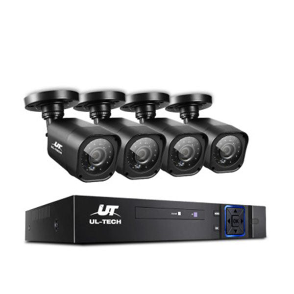 8Ch 5 In 1 Cctv Video Recorder With 4 Cameras 1080P Hdmi Black