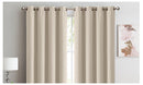 2x Blockout Curtains Panels 3 Layers Eyelet Beige 240x230cm