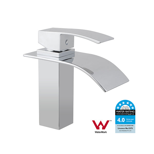 Polly Waterfall Square Chrome Basin Mixer