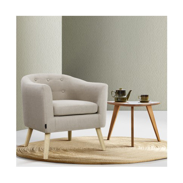 Artiss Adora Armchair Tub Chair Single Accent Fabric Beige