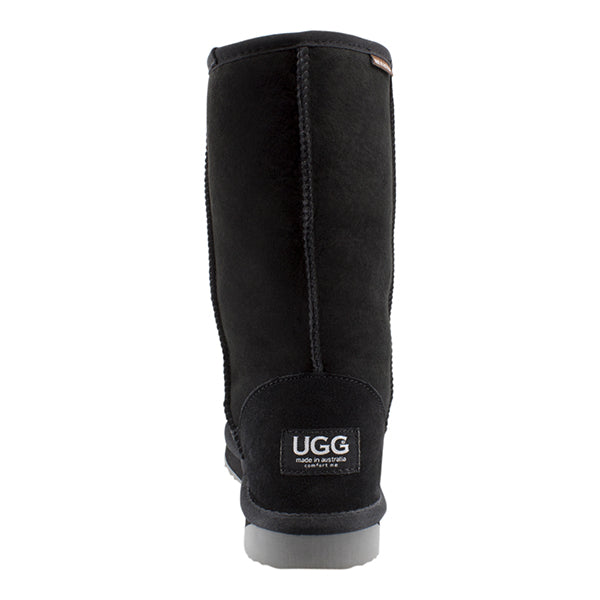 Platinum Sheepskin Water Resistant Tall Classic Boots Black