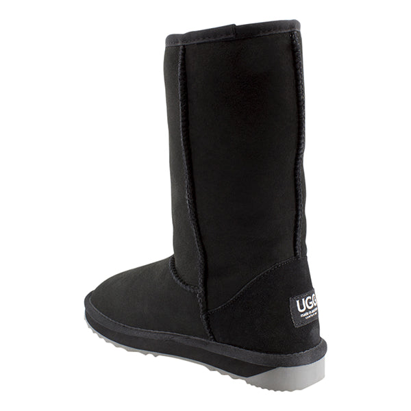 Platinum Sheepskin Water Resistant Tall Classic Boots Black