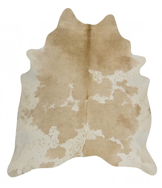 Exquisite Natural Cow Hide Beige White Rug