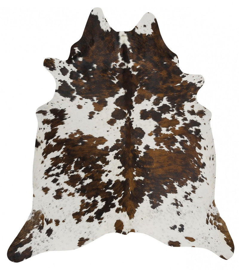 Exquisite Natural Cow Hide Black Tricolor Rug