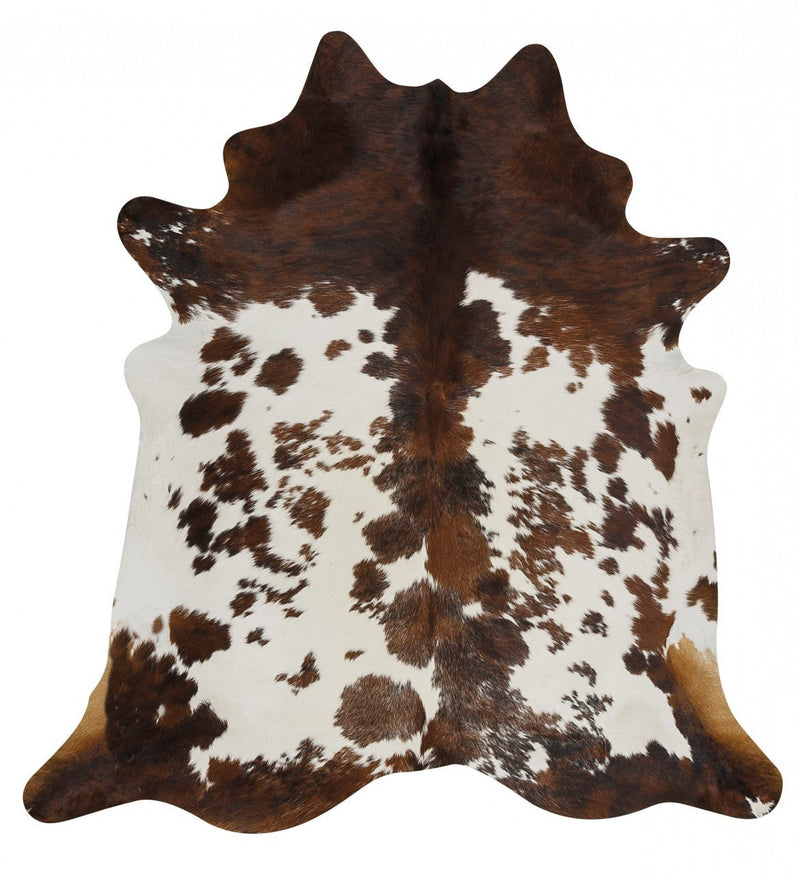 Exquisite Natural Cow Hide Black Tricolor Rug