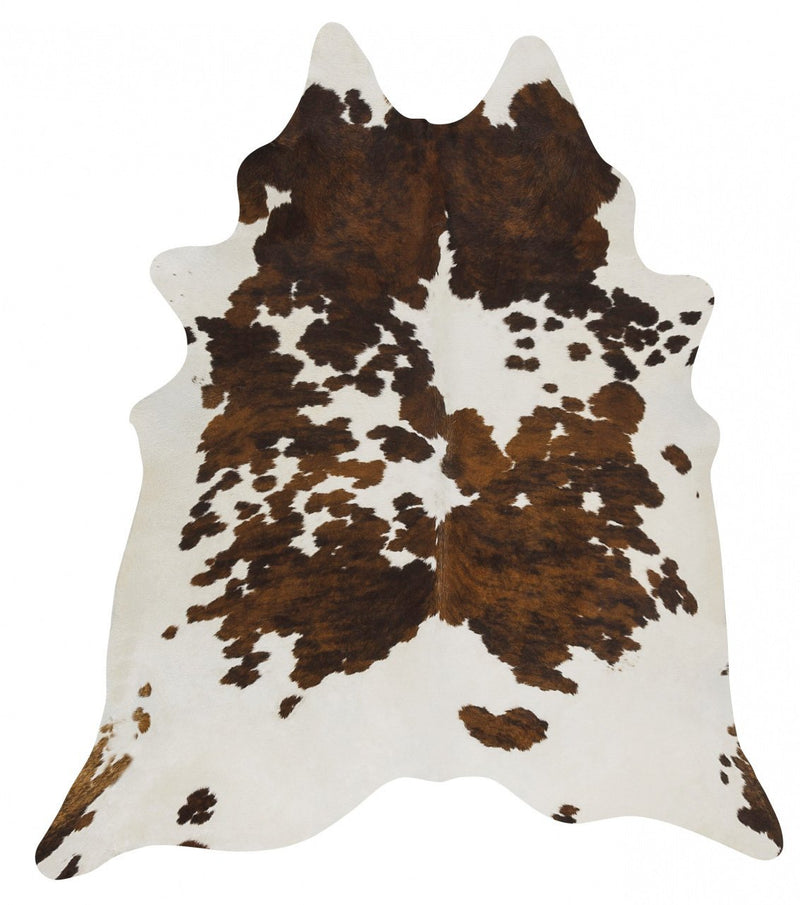 Exquisite Natural Cow Hide Black Tricolor Rug