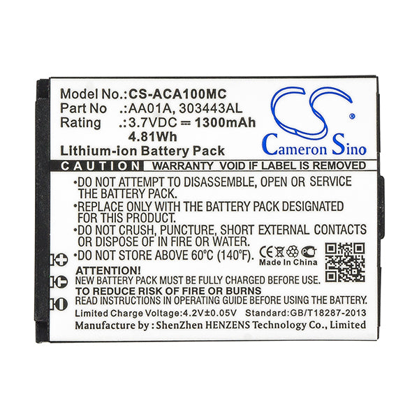 Cameron Sino Aca100Mc Battery Replacement For Activeon Camera