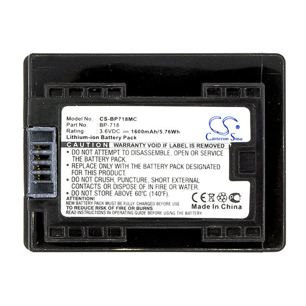 Cameron Sino Bp718Mc Battery Replacement For Canon Camera