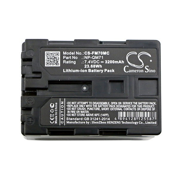 Cameron Sino Fm70Mc Battery Replacement For Sony Camera