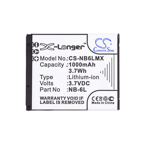 Cameron Sino Nb6Lmx Battery Replacement For Canon Camera