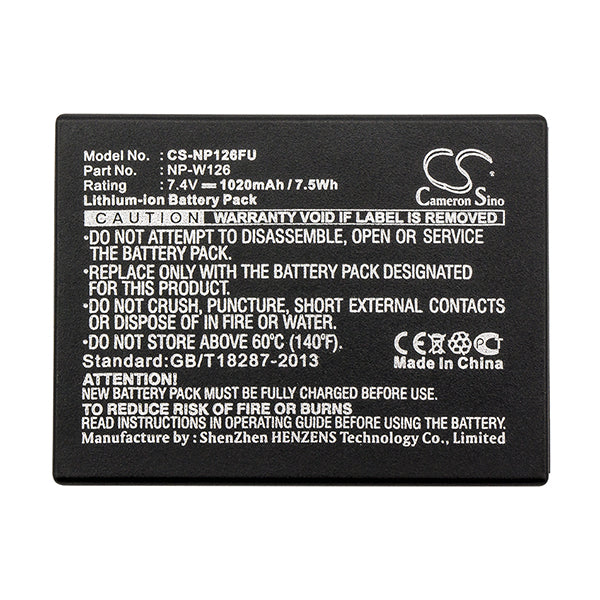 Cameron Sino Np126Fu Battery Replacement For Fujifilm Camera